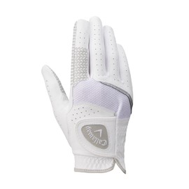 Callaway HYPER GRIP RH WHT 25 25 Gloves, Worn on Right Hand, White Men's