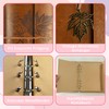 Qefuna PU Leather Notebook A5, Vintage Ring Binder Refillable Notebook,