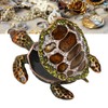 Turtle Trinket Boxes Handcrafted Hand Painted Rhinestones Hinged Trinket Boxes