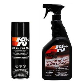 K&N Air Filter Large Size Service Kit Cleaner and Red Oil Plus 2 Stickers Included