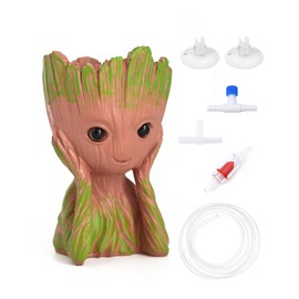 TEEMO Aquarium Groot Air Bubbler Decoration - Cute Tree Character Fish Tank Ornament with Bubble Maker, Aquatic Accessories for Freshwater and Saltwater Tanks, 4.4 Inches Tall