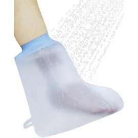 CureSquad Waterproof Foot Cover for Shower, Soft Comfortable Cast Cover for Foot, Ankle Cast Covers for Shower Adult, Reusable Cast Protector, Elastic Cast Bag for Bandage, Wound Care Supplies