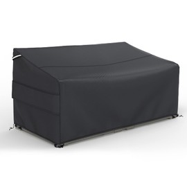 Gasadar Patio Sofa Cover Waterproof for 2-Seater Outdoor Sofa Loveseat and Furnitures,Heavy Duty Outdoor Couch Covers, Anti UV and Dustproof, 60" L×42" D×31" H, Black
