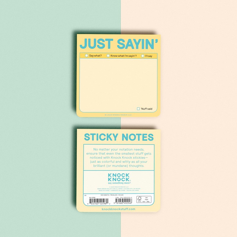 1-Count Knock Knock Just Sayin' Sticky Note (Pastel Version, 3