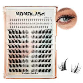Lash Clusters with Bottom Lashes Cat Eye Lash Cluster Eyelash Extensions Wispy C Curl Fox Eye Lashes Left&Right Fluffy Eyelashes Clusters, by Momolash
