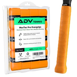 ADV Tennis Tacky Overgrip - 12 Pack - Extreme Tacky Grip Tape with Exclusive Razor Thin and Moisture Wicking MaxTac Material - Pro Tested & Designed