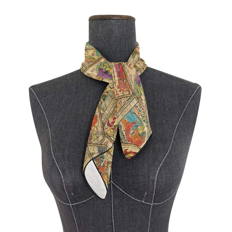 Old Colorful Tarot Women's Scarf Silk Square Hair Scarf Satin