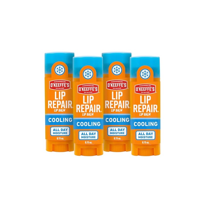 O'Keeffe's Lápiz labial reparador, protector e hidratante, paquete de 4