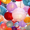 DEWEL Paper Lanterns, Decorative Lanterns, Colorful, Set of 16, 4