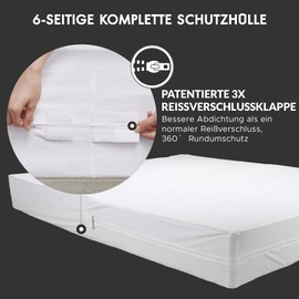 Degrees of Comfort Allergy Sufferers Mattress Cover 90 x 200 cm for Mattresses, Waterproof, Dust Mite Cover and Bed Bugs Encasing with Zip, Comfortable Cotton Surface, Height 13-16 cm
