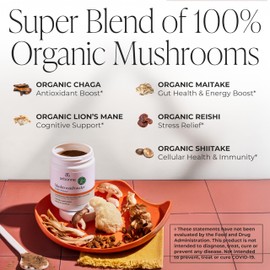 Arbonne Mushroom Powder Daily Defense - Daily Mushroom Supplement Powder Superblend That Supports Immune and Cognitive Health, 100% Organic Mushrooms, 2.1 oz