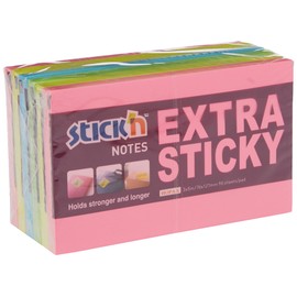 Stick'N 21687 Extra 76 x 127 mm Assorted Neon Sticky Notes (Pack of 6)