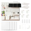 Pegboard Wall Mounted Organizer Storage Set, Includes 4 White Pegboards