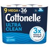 Cottonelle Ultra Clean Toilet Paper, 9 Mega Rolls = 36