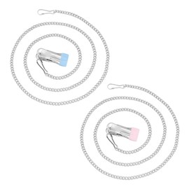 UNICRAFTALE 2Pcs 2 Colors 113cm Long Dress Zipper Pull Helper Iron Curb Chain Dress Helpers Straps with Steel Clips Mixed Color for Back Button Zipper Puller Zip up Dress by Yourself