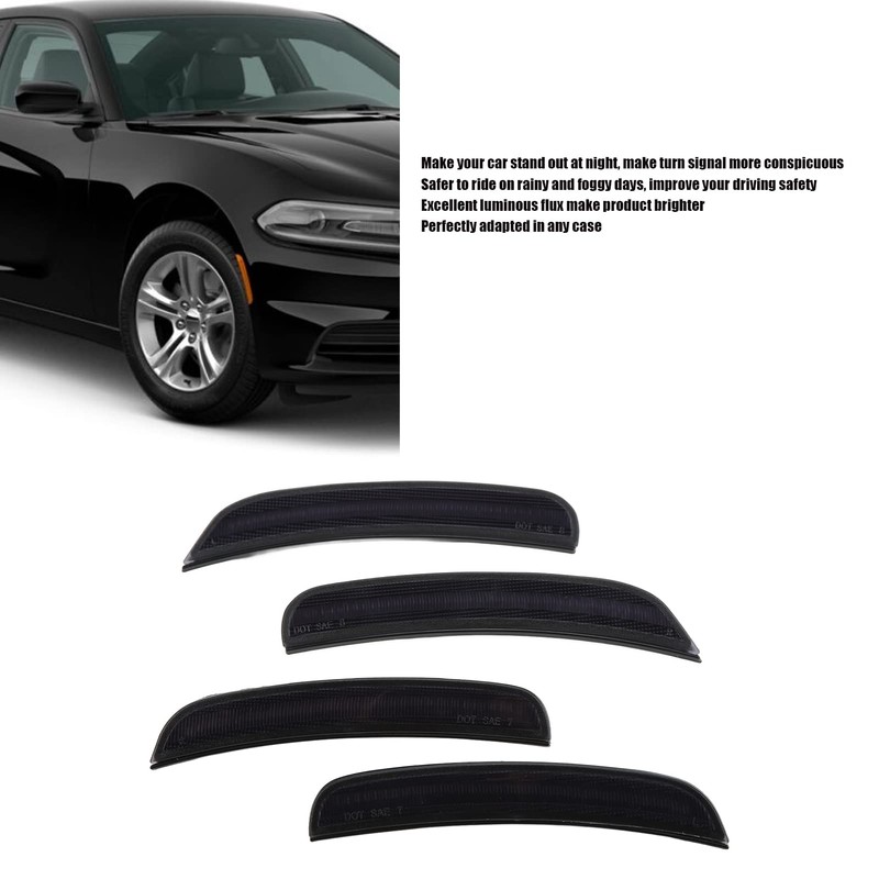 Akozon Side Bumper Marker Light 4 Pieces Front Rear Side
