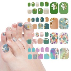 Epic Green Nail Seals for Feet, 4 Pieces, 3D Sensation, Nail Stickers, Stylish, Popular, Cute, Nail Accessories, Nail Design, Nail Wrap, Beginners C