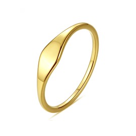 Gilieyer 14k Gold Filled Ring for Women, Stackable Bow Narrow Signet Rings Thin Simple Ankle Statement Rings Pointer Minimalist Band Comfortable Fit Size 6 to 9, Non-precious metal, Do not know
