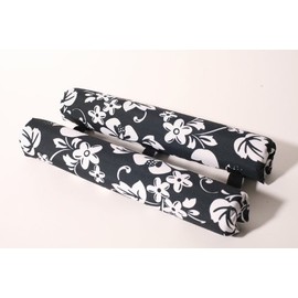 Vitamin Blue 18" Roof Rack Pads Black Floral - Non Logo (Made in U.S.A.) Regular Pads