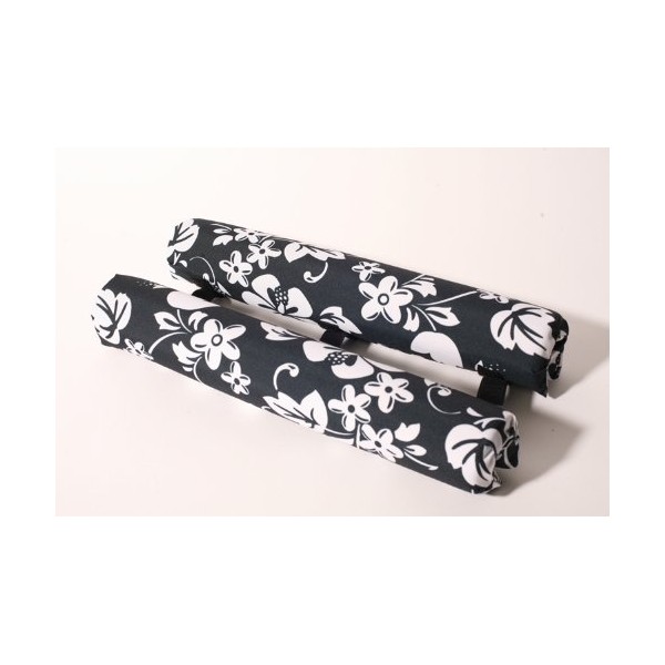 Vitamin Blue 18" Roof Rack Pads Black Floral - Non Logo (Made in U.S.A.) Regular Pads
