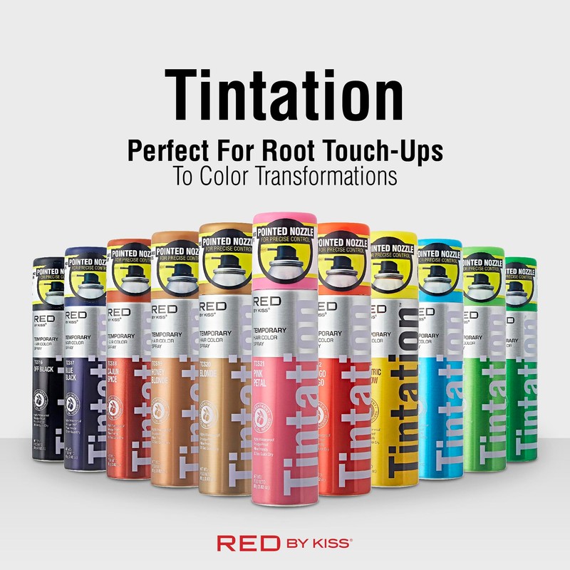 Red By Kiss Temporary Hair Color Dye Spray, Quick Dry
