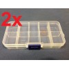 endlessparts 2x Clear Plastic Case Wholesale Container Nail Art Box