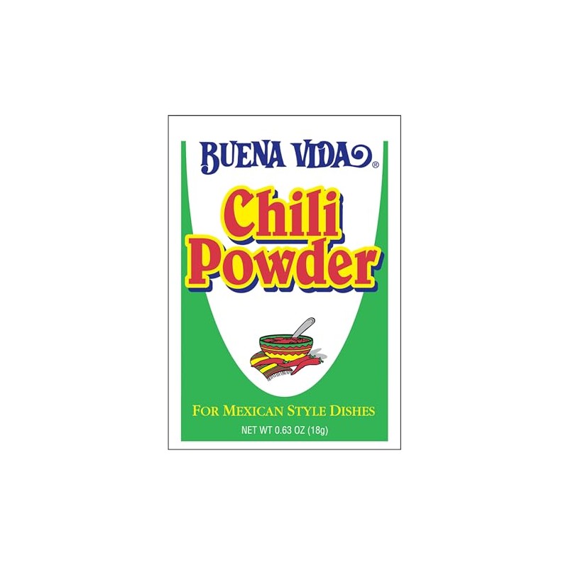 Buena Vida Chili Powder, 0.63 Ounce Packet (Pack of 12)