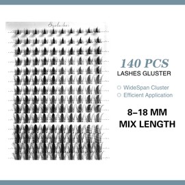 SHELWIN Lash Clusters Fairy Fake Eyelashes Clusters 8-18mm Individual WideSpan DIY Manga False Eyelashes Wispy Lash Extension Ultra-Thin Invisible Lash Band Mixed Length