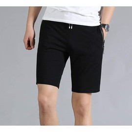 MO GOOD - Pantalones cortos casuales para hombre, para entrenamiento, cómodos, transpirables, grandes y altos, Negro2, 28-29