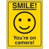 V Safety Smiley Face You're On Camera Sign - 150mm