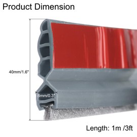 uxcell Door Draft Stopper, Self Adhesive Door Sweep for Bottom of Door with Brush for Keeping Out Cold, Inside and Outside Door, Door Bottom Seal Blocker Noise (3Ft, White)