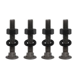 LBY 10 Sets Carriage Bolts Screws Assortment Kit, 5/16-18 x 2'' Round Head Square Neck Bolts (with Hex Nuts and Flat Washers), 45# Steel (Black)