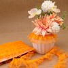 Orange Lace Ruffle Trim for Crafts 1-5/8"x5yd 2-Layer Pleated Edge