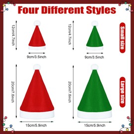 Dog Christmas Hats 4 Pieces Plaid Dog Santa Hats Small Animal Hats Pet Christmas Hats Cat and Dog Pet Costumes 5.5 x 7.8 Inch, 3.5 x 4.3 Inch (Red, Green,Classic Pattern)