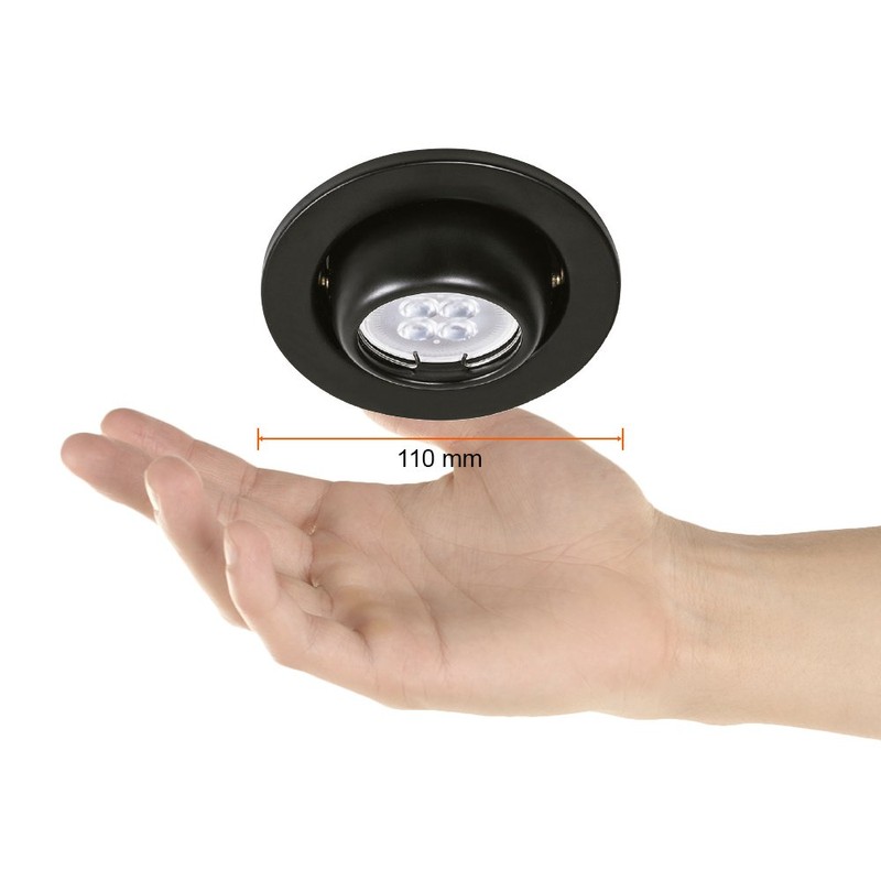 Tecnolite Lámpara para Empotrar, Lámina de Acero, color Negro YD-345/N