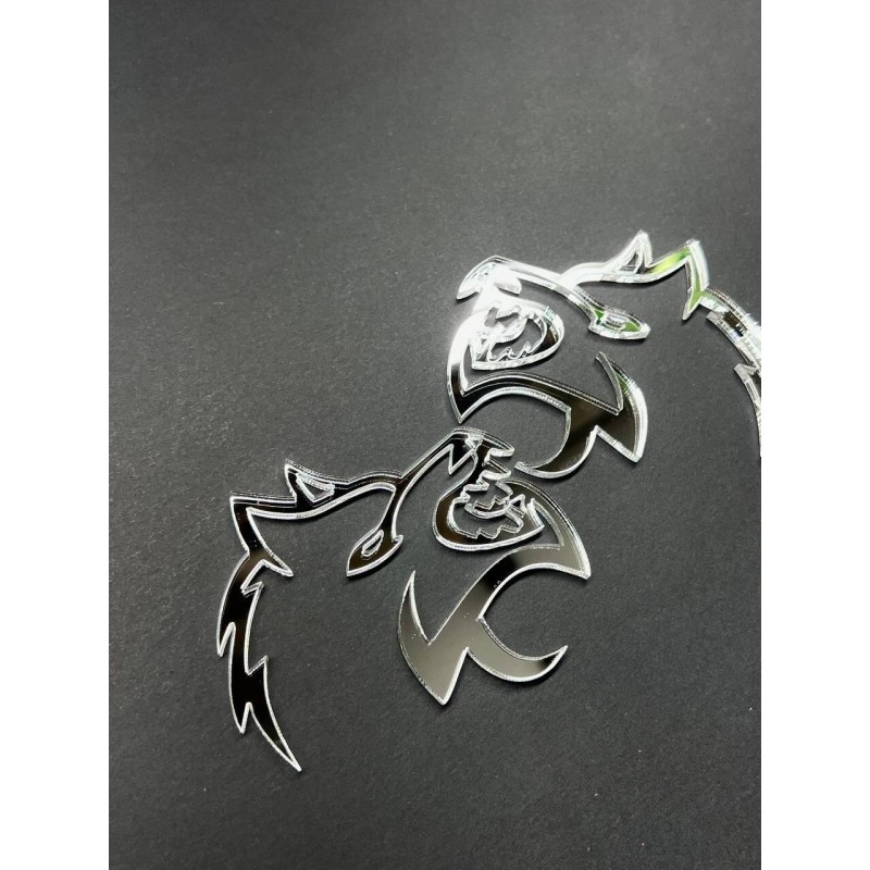 Emblem Badge Mirror Wolf Badges Emblem Car/Truck, (2) BADGES, Fender