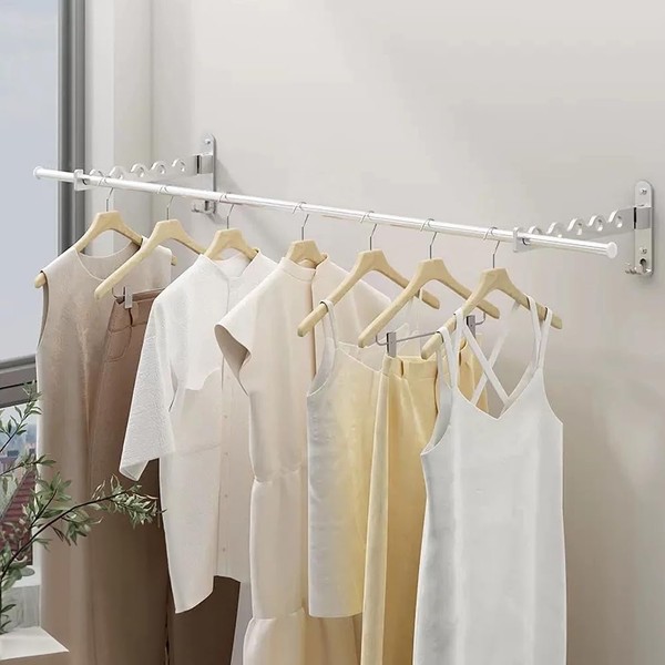 yaz Laundry Drying Rack, Foldable, Indoor Drying Stand, 47.2 inches (120 cm), Compact, Foldable, Wall Hanging Room Drying Rack, Holder, Suitable for Dressing Rooms, Bathrooms, Window Frames, Verandas,
