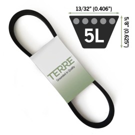 Terre Products, Rubber V-Belt, 54 Inch length, 5L Width