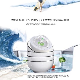 Mini Portable Dishwasher, Ultrasonic Dishwasher Household Dish Washing Machine Lazy Dishwasher Multifunctional USB Dishwasher for Kitchen(green)