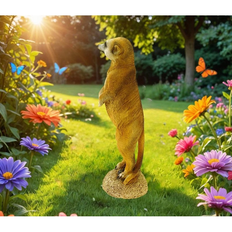 Kremers Schatzkiste Small Meerkat Standing Garden Figurine 20 cm Meercat