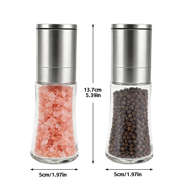 Salt and Pepper Grinder Set of 2, Manual Grinder with