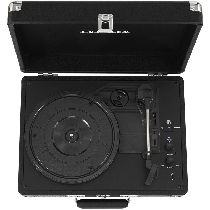 Crosley CR8005DP-BK1 Cruiser Plus Vintage 3-Speed Bluetooth in/Out Suitcase Vinyl