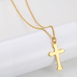Akascord Gold Cross Necklaces for Women, Dainty Gold Cross Pendant 18k Cross Jewelry womens Faith Necklace Charm Simple Necklaces for Girls (Lace Cross Gold)