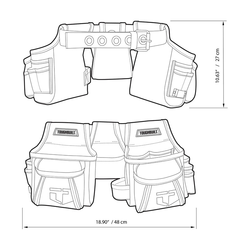 ToughBuilt - Handyman Tool Belt with 12 Pockets - Heavy