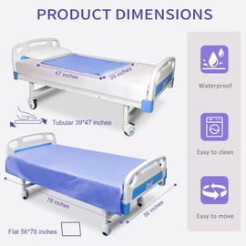 Ehucon Patient Transfer Slide Sheet,Low Friction Transfer Sheet for Patient,Washable Slide Sheets for Moving Patients (Purple, Purple Flat-55 * 78 Inches)