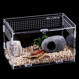 Urtone Reptile Feeding Box, Transparent Acrylic Reptile Breeding Box, Breeding Case for Spide, Scorpio, Centipede, Horned Frog, Beetle