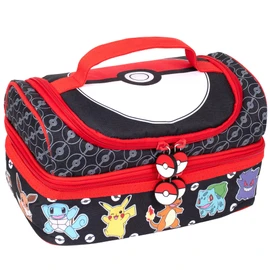 Pokémon Kids School Thermal Insulated Double Decker Lunch Bag Multi Compartment Lunch Bag Food Container for Boys