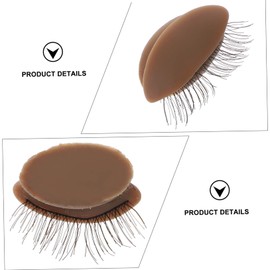 minkissy 6 Pairs Removable Eyelids Eyelid Beauty Practice Eyelash Extension Training Practice Eyelash Practice Head with Eyelids Makeup Practice Eyelid Human Body Silica Gel Doll Head