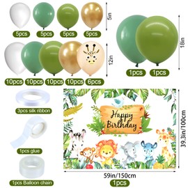 Jungle Decoration Birthday 1 Year, Forest Animals Children's Birthday Balloons 80 Pieces, Animal Balloons Birthday Boy Girl, Safari Jungle Party Decoration, Wild One First Decoration 1 Birthday
