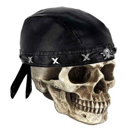 Punk Rock Biker Headwrap Skull Leather Rivet Bandana Doo Do Rag Cap Mens Black